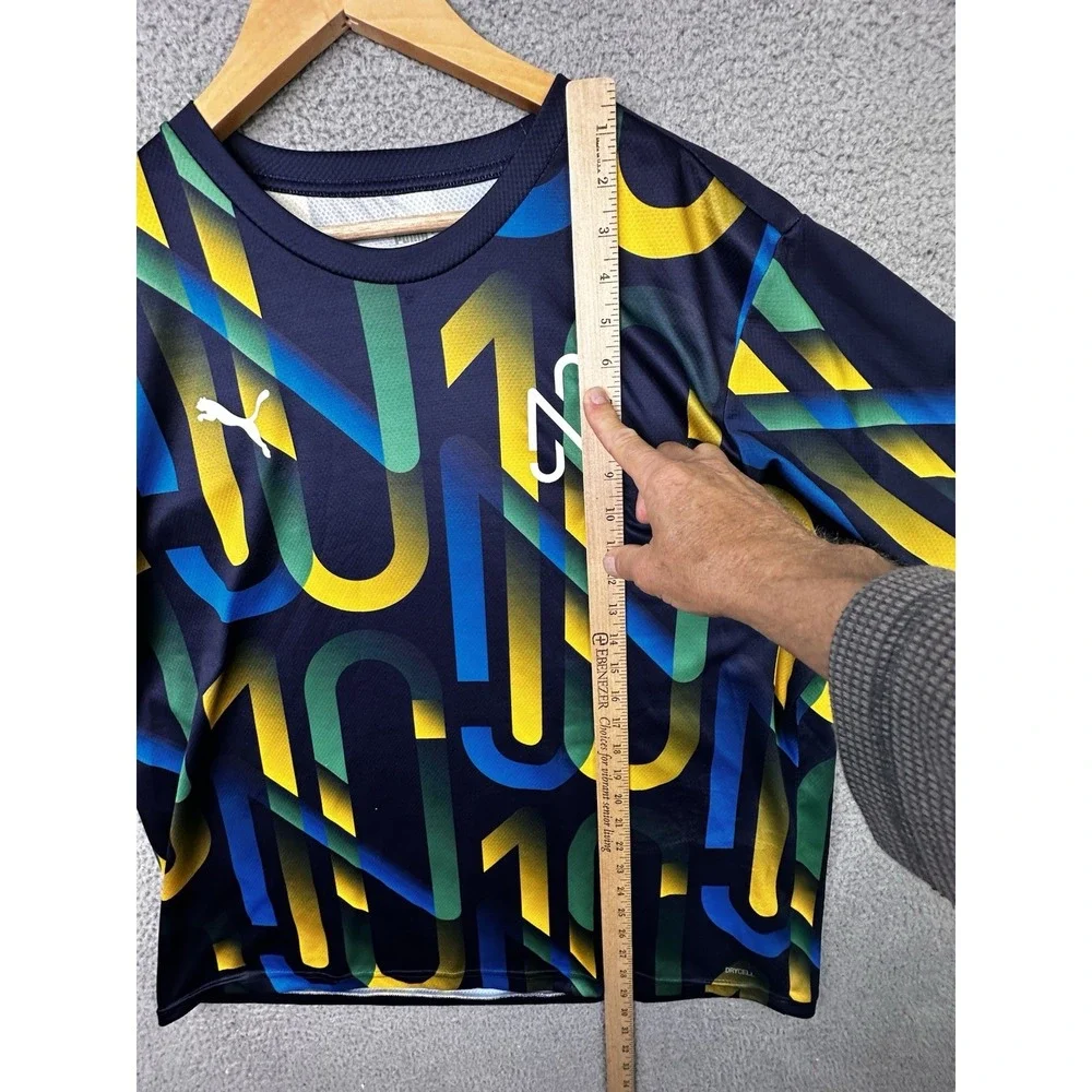 Neymar Jr Hero Soccer Jersey Men's Size 2XL XXL Navy Blue Yellow Graphic PUMA